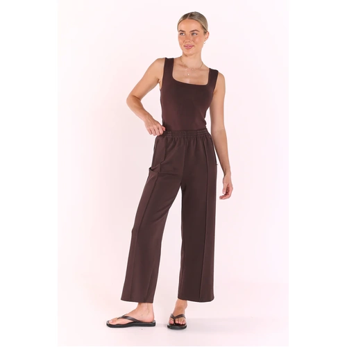 Feather + Noise Noah Cropped Pant - Dark Chocolate