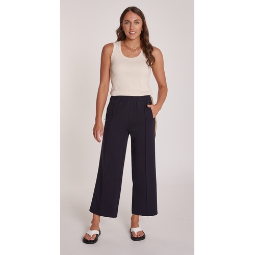 Feather + Noise Noah Cropped Pant - Navy Camel Stripe