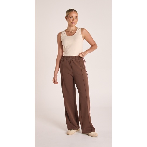 Feather + Noise Noah Wide Pant - Chocolate Pink Stripe