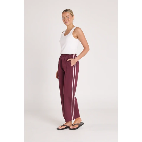 Feather + Noise Noah Cropped Pant - Plum Pink Stripe