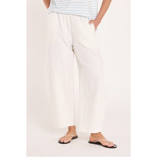 Feather + Noise Eleanor Barrel Pant - White [Size: 6]