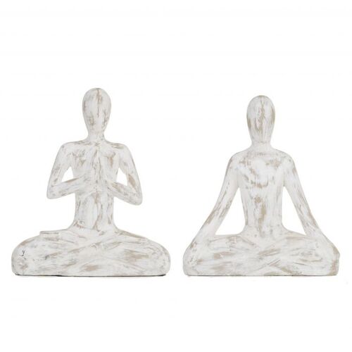 Amalfi Yoga Pose Sculpture 2 Assorts 21x23.5cm - White