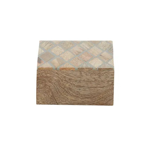 Coast to Coast Rhombus Wood/Resin Box 10x10x5cm - Grey