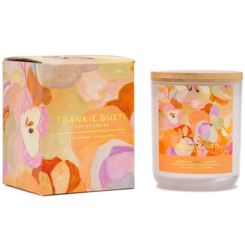 Frankie Gusti Artist Series Jade Fisher Candle - Sweet Peach + Lychee