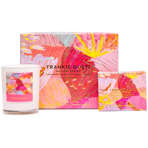 Frankie Gusti Holiday Series Candle + Steamer Duo - Coral Bloom
