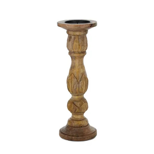 Coast to Coast Naya Wood Candleholder 12x36cm - Natural