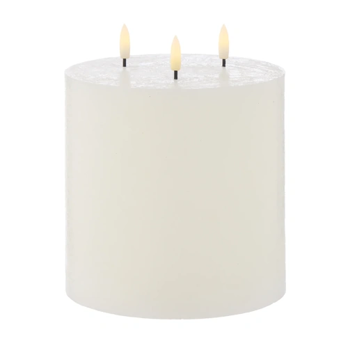 Amalfi LED Flickering Pillar Candle 15x15x15cm - White