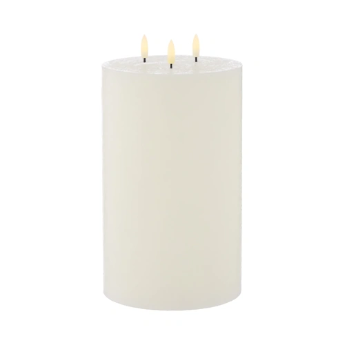Amalfi LED Flickering Pillar Candle 15x15x25cm -White
