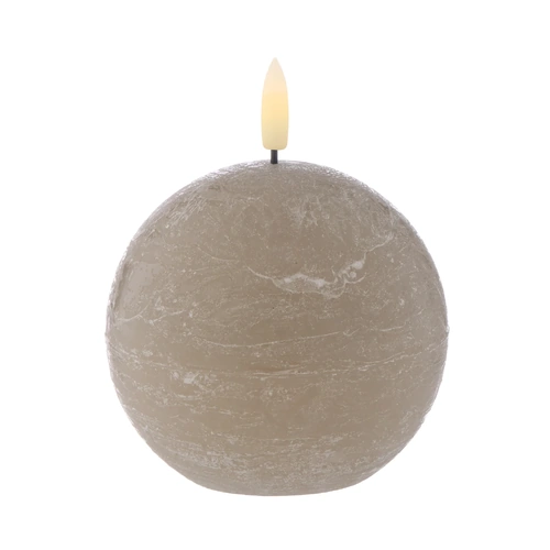 Amalfi Hughe LED Flickering Spherical Candle 10x10x9cm - Rustic Taupe