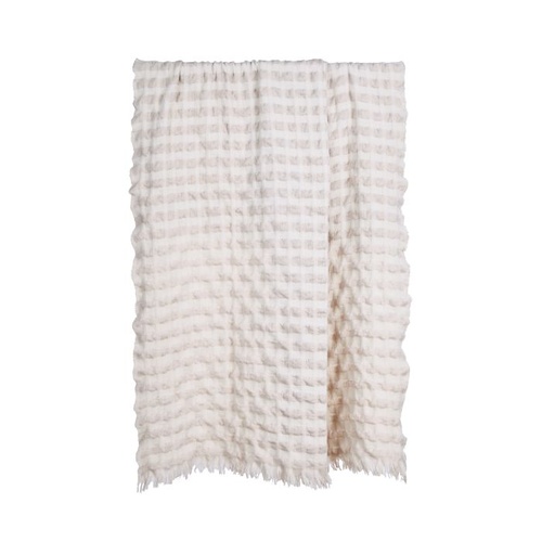Amalfi Ridge Waffle Throw Rug 170x130 - Ivory