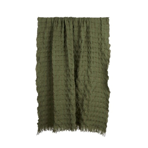 Amalfi Ridge Waffle Throw Rug 170x130 - Green