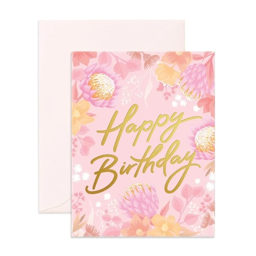 Fox & Fallow Happy Birthday Floribunda Greeting Card