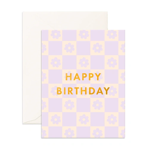 Fox & Fallow Greeting Card - Lilac Daisy Daisy Grid
