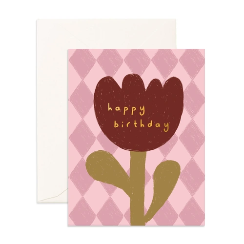 Fox & Fallow Happy Birthday Tulip Greeting Card