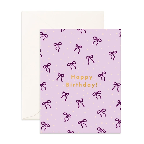 Fox & Fallow Birthday Violet Ribbons Greeting Card