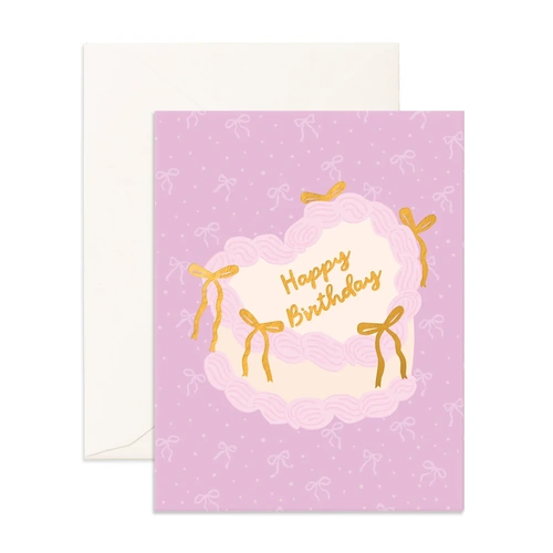 Fox & Fallow Birthday Vintage Cake Greeting Card