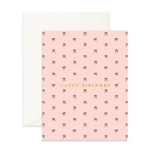 Fox & Fallow Birthday Tiny Bows Blush Greeting Card