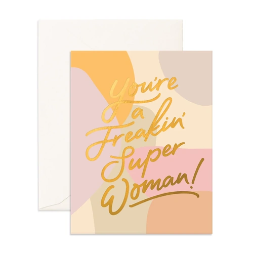Fox & Fallow Greeting Card - Freakin' Super Woman