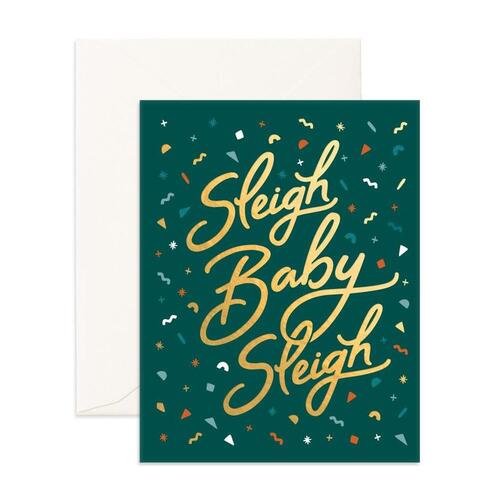 Fox & Fallow Sleigh Baby Sleigh Greeting Card