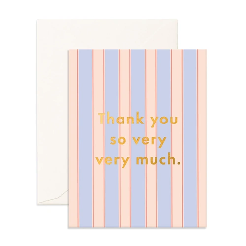 Fox & Fallow Thank You Powder Stripe Greeting Card