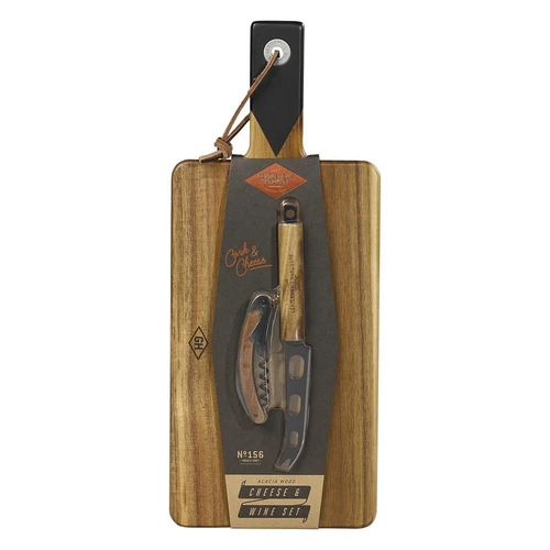 Gentlemens Hardware Cheese & Wine Serving Set with Knife & Bottle Opener