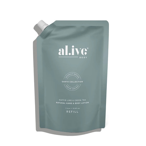 Al.ive Body Hand & Body Lotion Refill 1 Litre - Kaffir Lime & Green Tea
