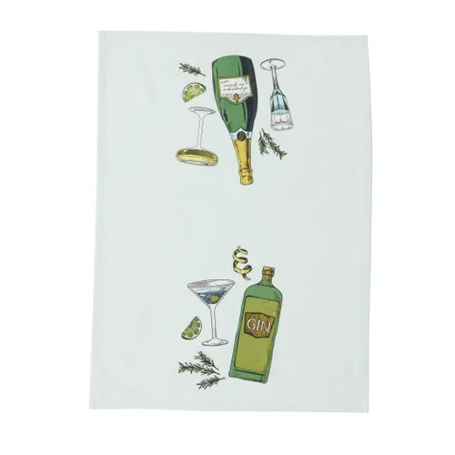 Assemble Gimlet Cotton Tea Towel 50x70cm - Green