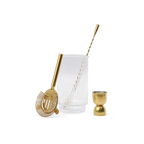 Here's How The Renley Bar Tool Set - Jigger, Strainer, Spoon and Beaker