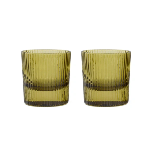 Here's How The Scout Lowball Glass Set of 2 - Olive