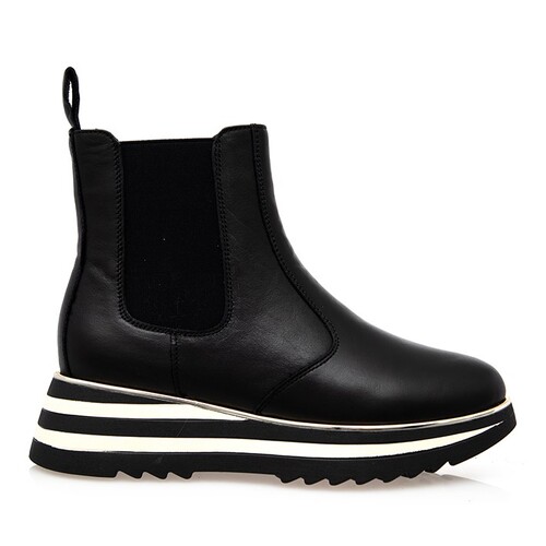 Alfie & Evie Hiccup W Leather Ankle Boots - Black