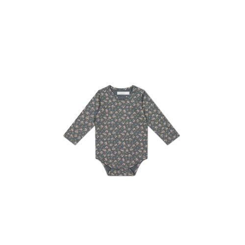 Jamie Kay Organic Cotton Long Sleeve Bodysuit - Rosalie Floral Lava [Size: 6-12M]