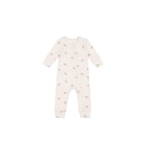 Jamie Kay Organic Cotton Reese Zip Onepiece - Sasha Puppy Tofu