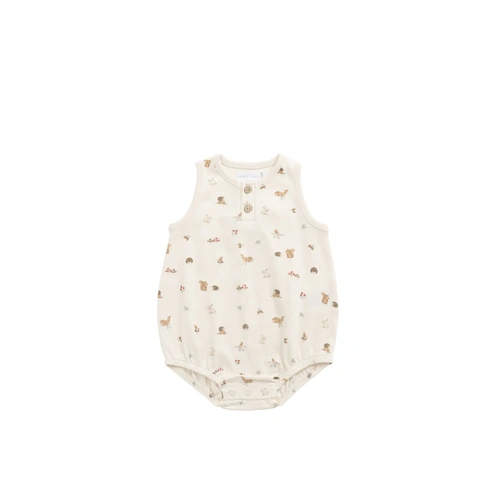 Jamie Kay Organic Cotton Archie Playsuit - Forest Gathering