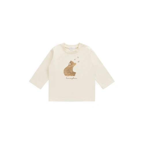 Jamie Kay Organic Cotton Marshall Long Sleeve Top - Cloud Honeybee Bear