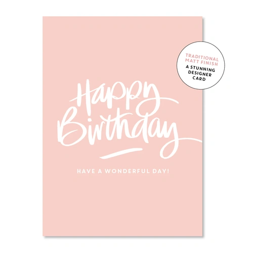 Just Smitten - Happy Birthday Peach Script 