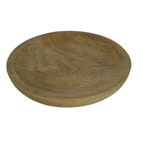 Assemble Cain Wood Round Plate 12.5x2cm - Natural