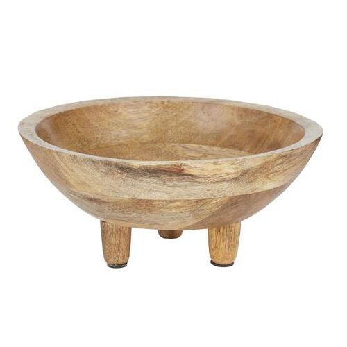 Casa Regalo-Edgar Wood Bowl with Legs 24x10cm-Natural
