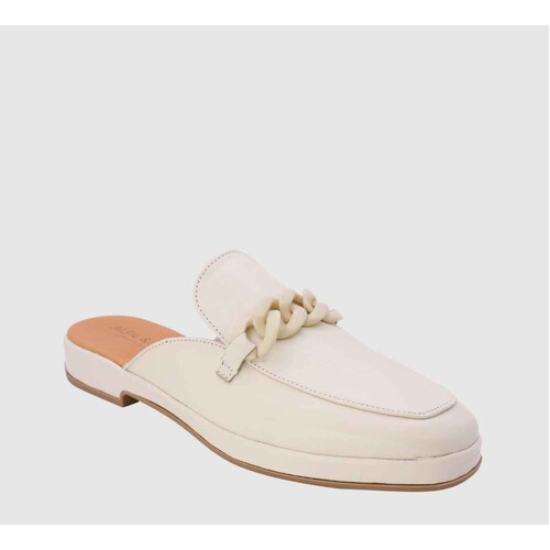 Alfie & Evie Lewis Leather Slide - Cream [Size: 38]