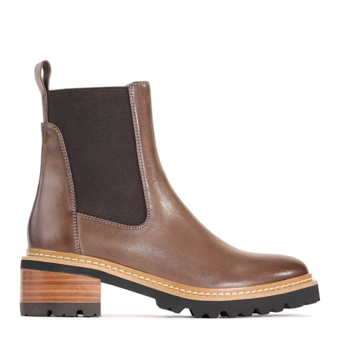 EOS Linear W Leather Ankle Boots - Nocciola