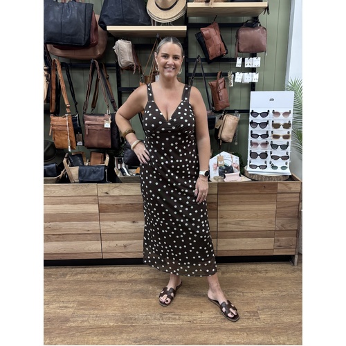 YH & Co Dress - Choc/Wht [Size: 12]