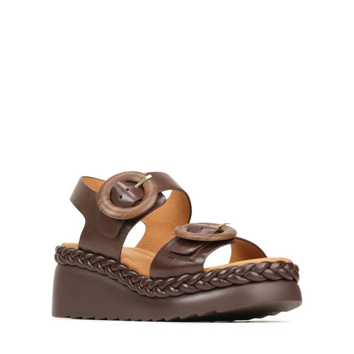 EOS Menorcas W Leather Wedge - Chestnut