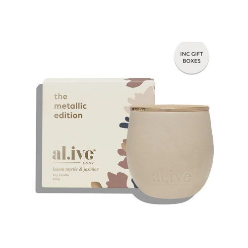 Al.ive Body Metallic Edition Soy Candle - Lemon Myrtle & Jasmine