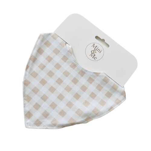 Mini & Me Waterproof Dribble Bib - Nude Gingham