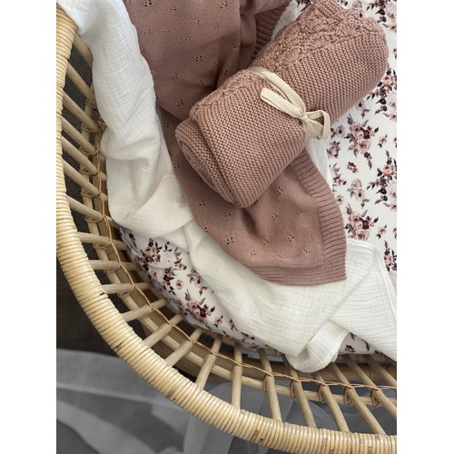 Mini & Me Shell Baby Blanket - Blush