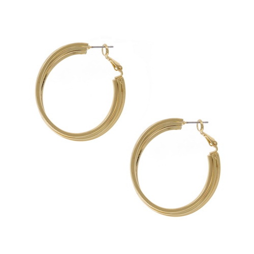 Sun Accessories Twisted Layer Hoop Earring - Gold