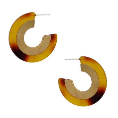 Sun Accessories Resin Contrast Earrings - Brown