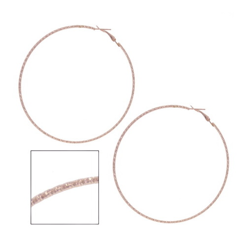 Sun Accessories Etched Hoop Earrings - Rose Gold