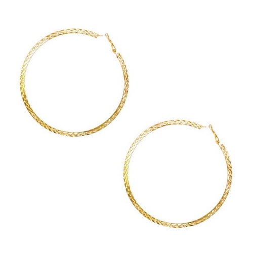 Sun Accessories Etched Hoop Earrings - Gold