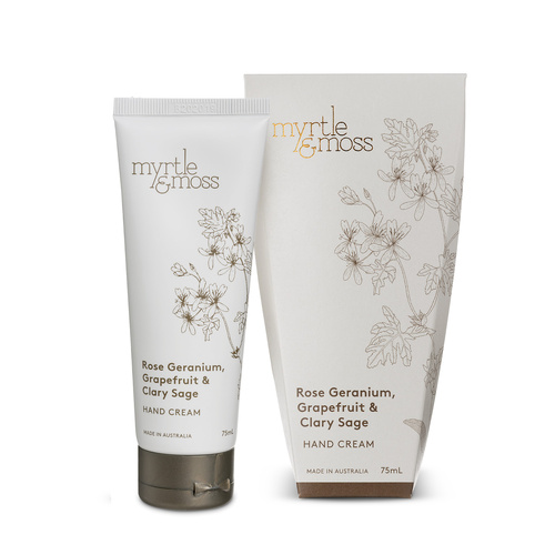 Myrtle & Moss Hand Cream 75ml - Rose Geranium, Grapefruit & Clary Sage