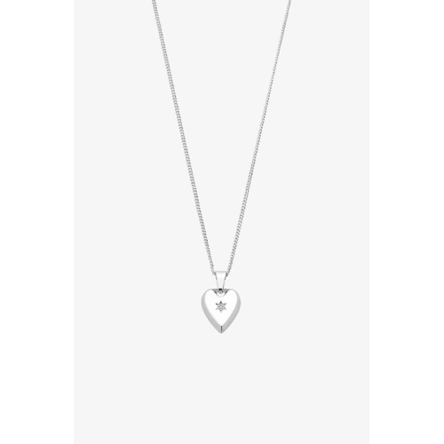 Liberte Stella Crystal Heart Necklace - Silver